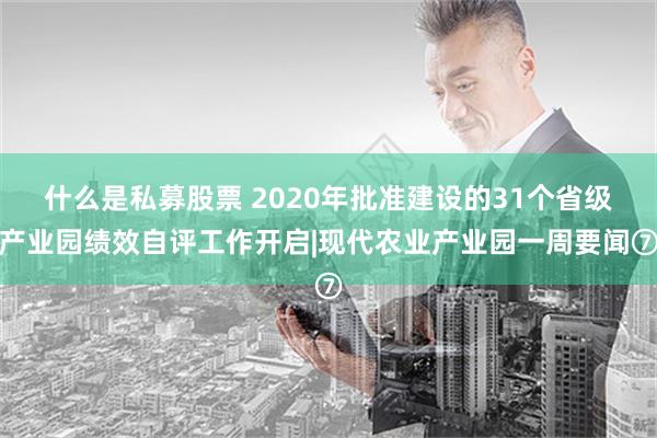 什么是私募股票 2020年批准建设的31个省级产业园绩效自评工作开启|现代农业产业园一周要闻⑦