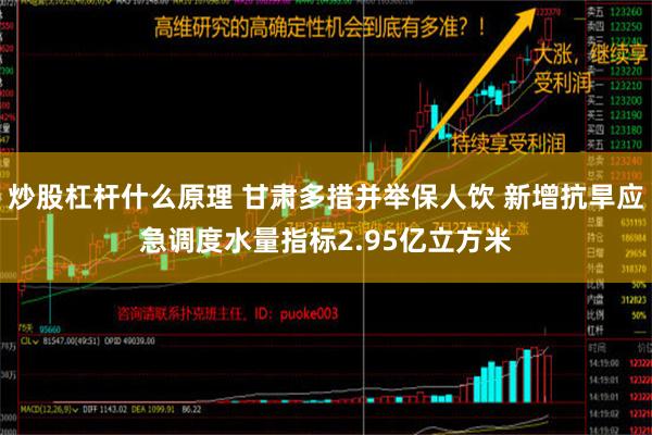 炒股杠杆什么原理 甘肃多措并举保人饮 新增抗旱应急调度水量指标2.95亿立方米